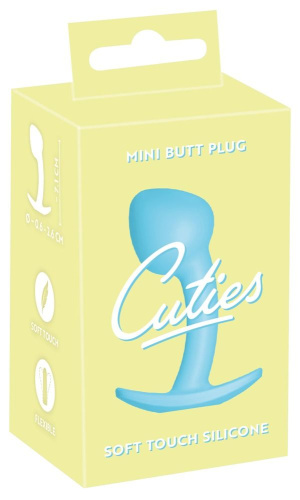 Голубая анальная втулка Mini Butt Plug - 7,1 см. фото 2