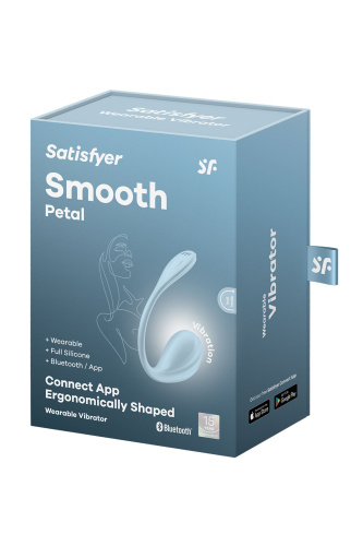 Голубое виброяйцо Smooth Petal фото 5