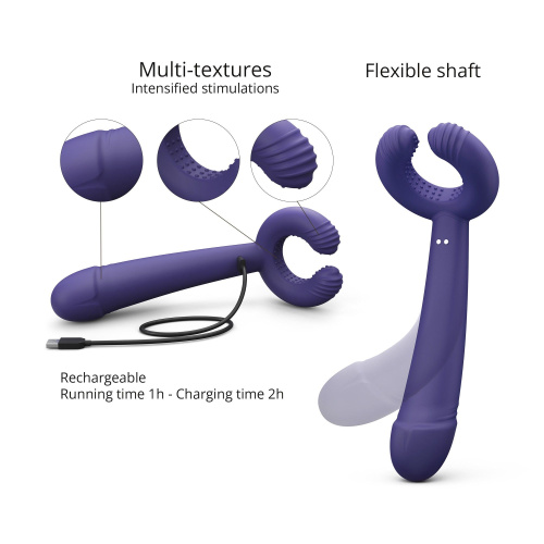 Темно-синий вибратор для пар Please Me Multi Vibrator фото 3