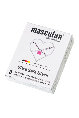Ультрапрочные презервативы Masculan Ultra Safe Black - 3 шт. фото 2