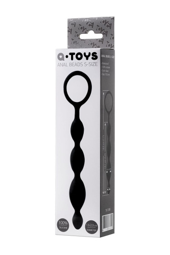 Анальная цепочка черного цвета A-toys - 19,5 см. фото 3