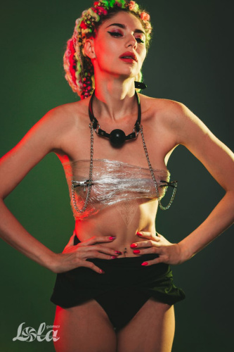 Черный кляп-шар Gratitude с зажимами для сосков фото 7