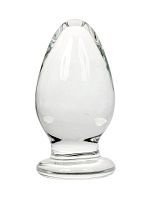 Прозрачный анальный плаг из стекла - 8 см.