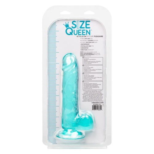 Голубой фаллоимитатор Size Queen 6  - 20,25 см. фото 4