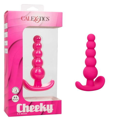 Розовая анальная елочка для ношения Cheeky X-5 Beads - 10,75 см. фото 2