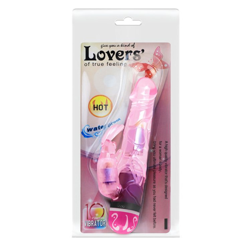 Розовый вибратор-кролик Lovers - 17,5 см. фото 6