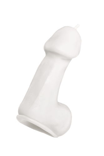Белая свеча в форме пениса - 47 гр. фото 3
