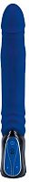 Синий вибратор с поступательным движением - 30 см.