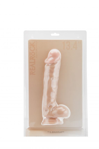 Телесный фаллоимитатор Realistic Cock 13,4  With Scrotum - 34 см. фото 2