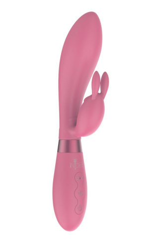 Розовый вибратор-кролик Indeep Theona - 21,5 см. фото 2