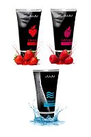 Набор из 3 лубрикантов JUJU (увлажняющий, клубника, малина)
