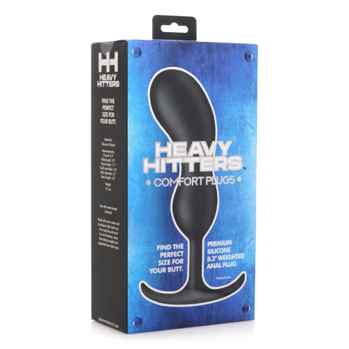 Черный массажер простаты с утяжелителями Premium Silicone Weighted Prostate Plug XL - 20,8 см. фото 4