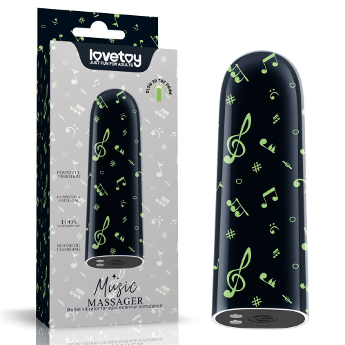 Мини-вибратор Rechargeable Glow-in-the-dark Music Massager - 8,5 см. фото 2