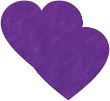 Фиолетовые сердечки-наклейки для груди