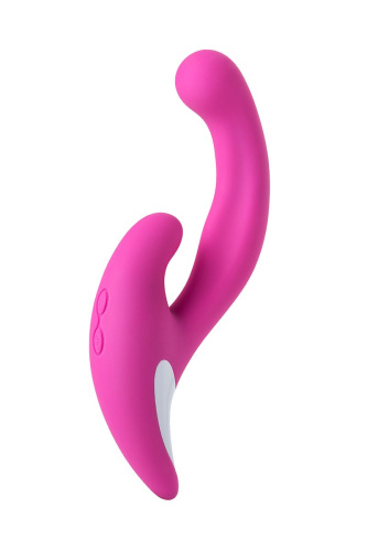 Розовый эргономичный вибратор для двойной стимуляции JOS JAVI - 22 см. фото 2
