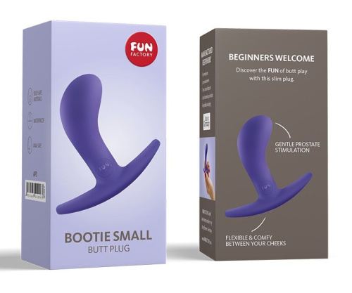 Фиолетовая анальная пробка Bootie S - 7,5 см. фото 5