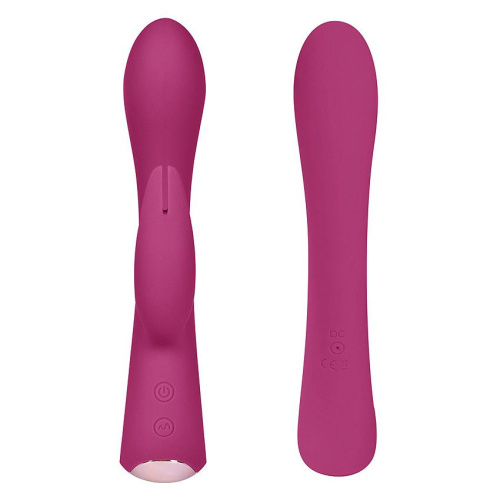 Бордовый вибромассажер-кролик 5  Silicone Bunny Love - 19,1 см. фото 4