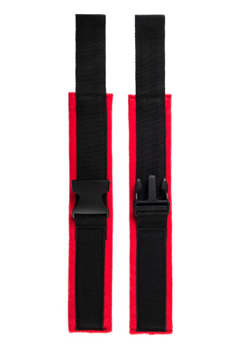Красно-черные велюровые наручники Anonymo фото 7
