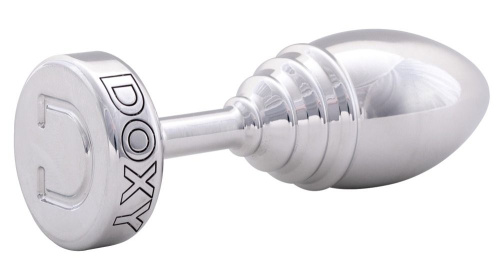 Серебристая анальная втулка Doxy Ribbed Butt Plug - 10,5 см. фото 2