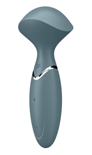 Серый вибромассажер Mini Wand-er - 16 см. Серый вибромассажер Mini Wand-er - 16 см.