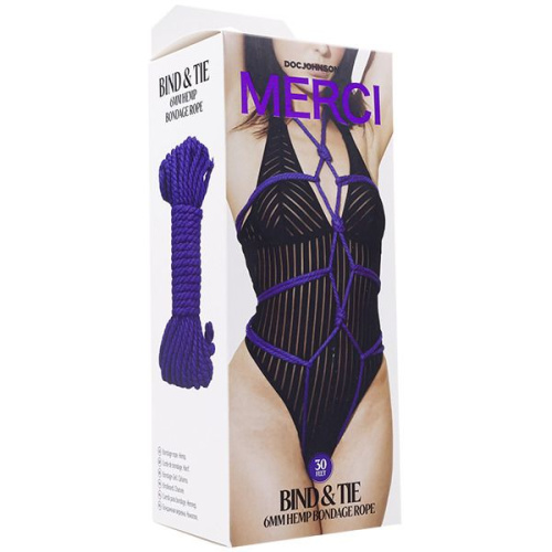 Фиолетовая верёвка для связывания и фиксации Bind&Tie - 9,14 м. фото 2