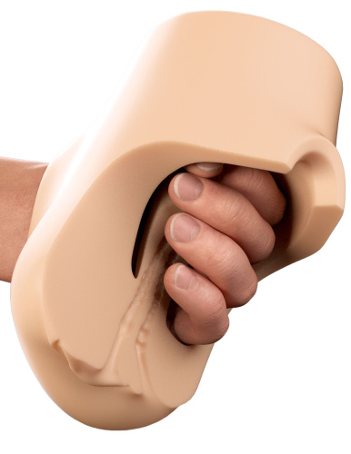 Телесный мастурбатор с вибрацией Double Pounder Vibrating Squeeze Stroker фото 5