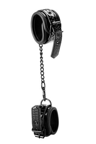 Черные наручники с цепочкой фото 4