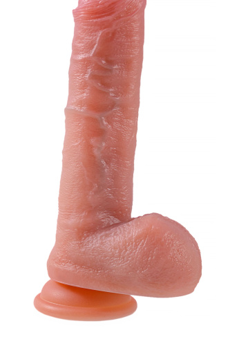 Телесный реалистичный вибратор-пульсатор - 22 см. фото 5