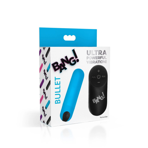 Голубая вибропуля с пультом ДУ 21X Vibrating Bullet with Remote Control фото 3