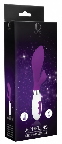 Фиолетовый вибратор-кролик Achelois - 21,8 см. фото 4