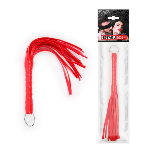 Красная плеть с рукоятью в оплетке - 28 см. фото 2 Красная плеть с рукоятью в оплетке - 28 см. фото 2