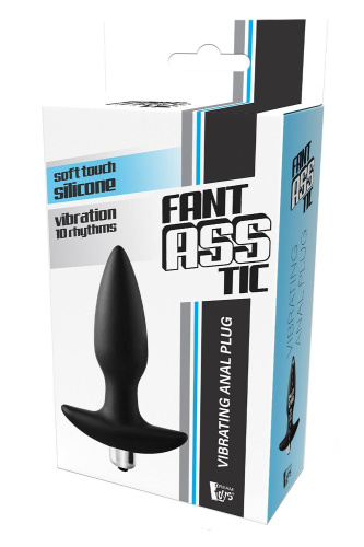 Черная анальная вибропробка FantASStic Vibrating Plug - 14 см. фото 6