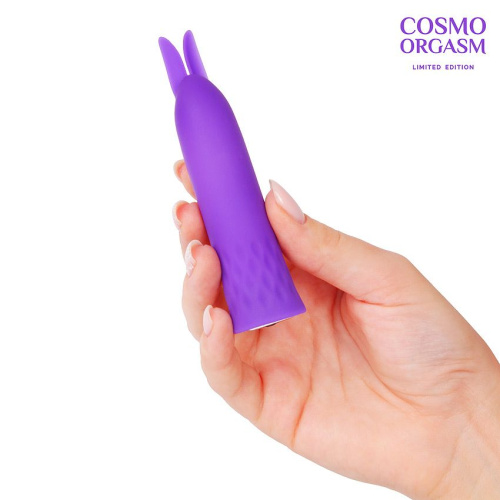 Фиолетовый вибростимулятор в форме зайчика - 10,5 см. фото 6