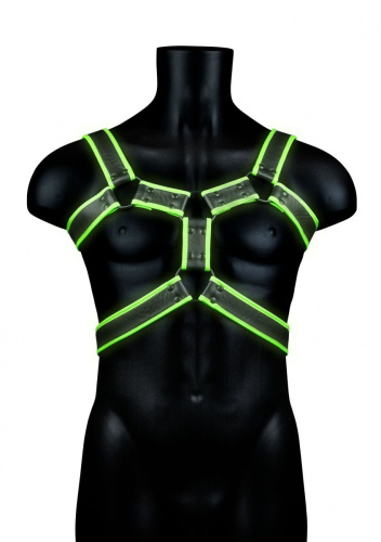 Стильная портупея Body Harness с неоновым эффектом - размер S-M фото 4