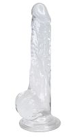 Прозрачный фаллоимитатор на присоске Lusty Jelly Dildo - 18 см.