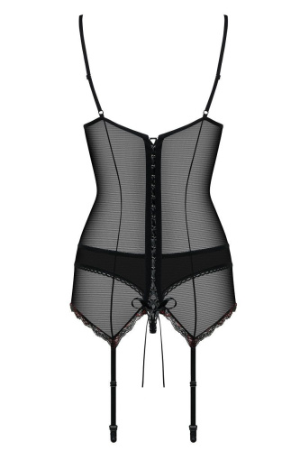 Полупрозрачный корсаж с бордовым кружевом Musca фото 4 Полупрозрачный корсаж с бордовым кружевом Musca фото 4