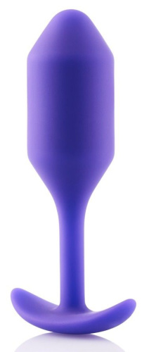 Фиолетовая пробка для ношения B-vibe Snug Plug 2 - 11,4 см. фото 5