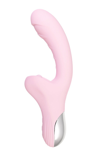 Розовый вибратор-кролик с ласкающим язычком Orali - 22 см. фото 4