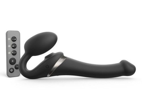 Черный безремневой страпон Multi Orgasm Size S с клиторальной стимуляцией фото 2