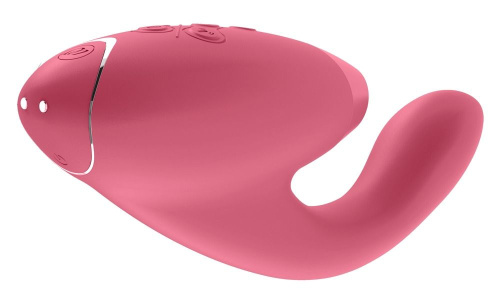 Розовый стимулятор Womanizer DUO с вагинальным отростком фото 3