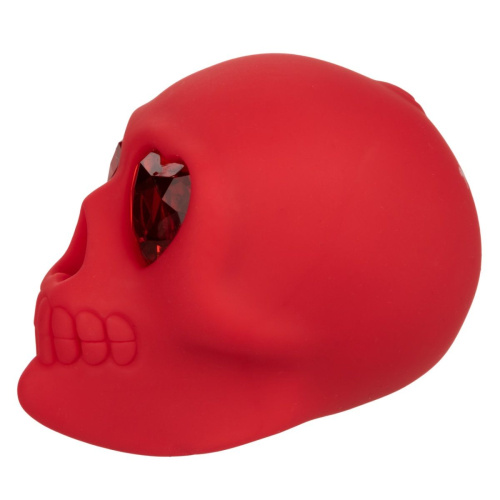 Красный вибромассажер в форме черепа Bone Head Handheld Massager фото 8