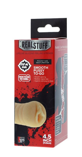 Мастурбатор-вагина REALSTUFF SMOOTH PUSSY TO-GO фото 2