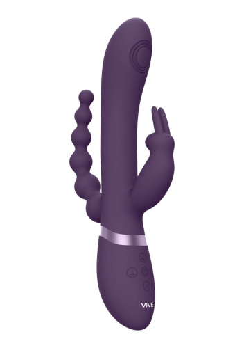 Фиолетовый анально-вагинальный вибромассажер Rini - 22,3 см. фото 3