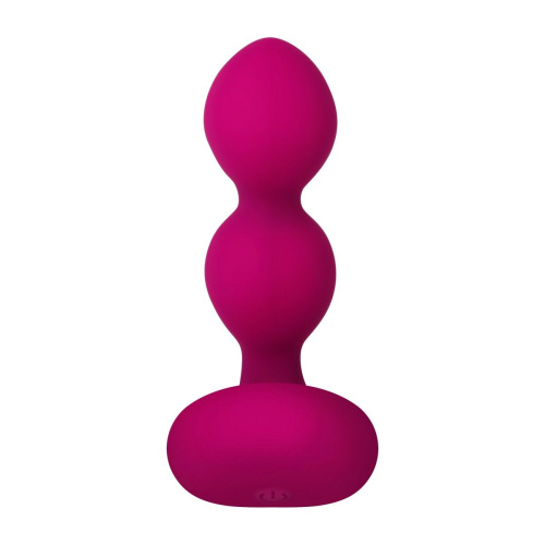 Розовые анальные шарики с вибрацией и расширением Bubble Butt - 12,3 см. фото 4