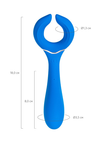 Голубой многофункциональный вибратор Whally - 18,5 см. фото 4
