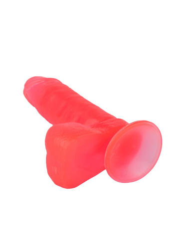 Розовый гелевый фаллоимитатор на подошве-присоске - 16 см. фото 4
