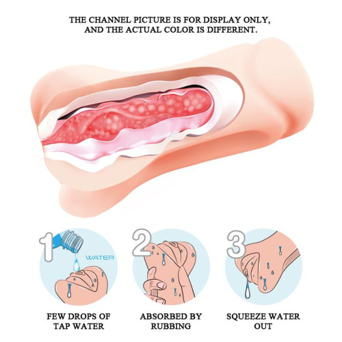Телесный мастурбатор-вагина с эффектом смазки фото 4