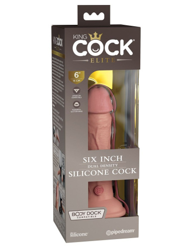 Телесный фаллоимитатор 6  Silicone Dual Density Cock - 17 см. фото 4