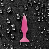 Розовая анальная пробка Sliders Silicone Anal Plugs Small на присоске - 11,35 см.
