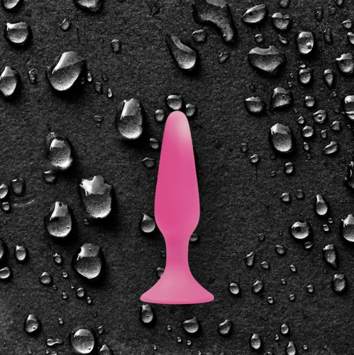 Розовая анальная пробка Sliders Silicone Anal Plugs Small на присоске - 11,35 см.